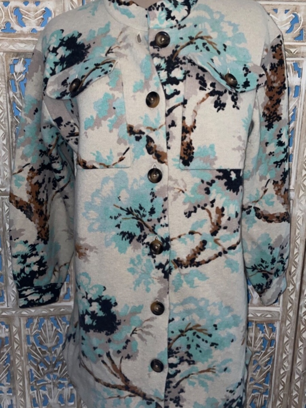 Field Flower Wool Sweater Jacket